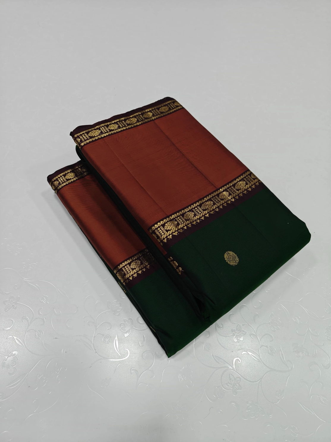 Pure kanchipuram silk sarees handwoven with 2 g  jari 1