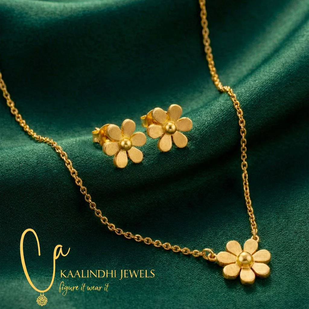 Floral Gold Necklace Set