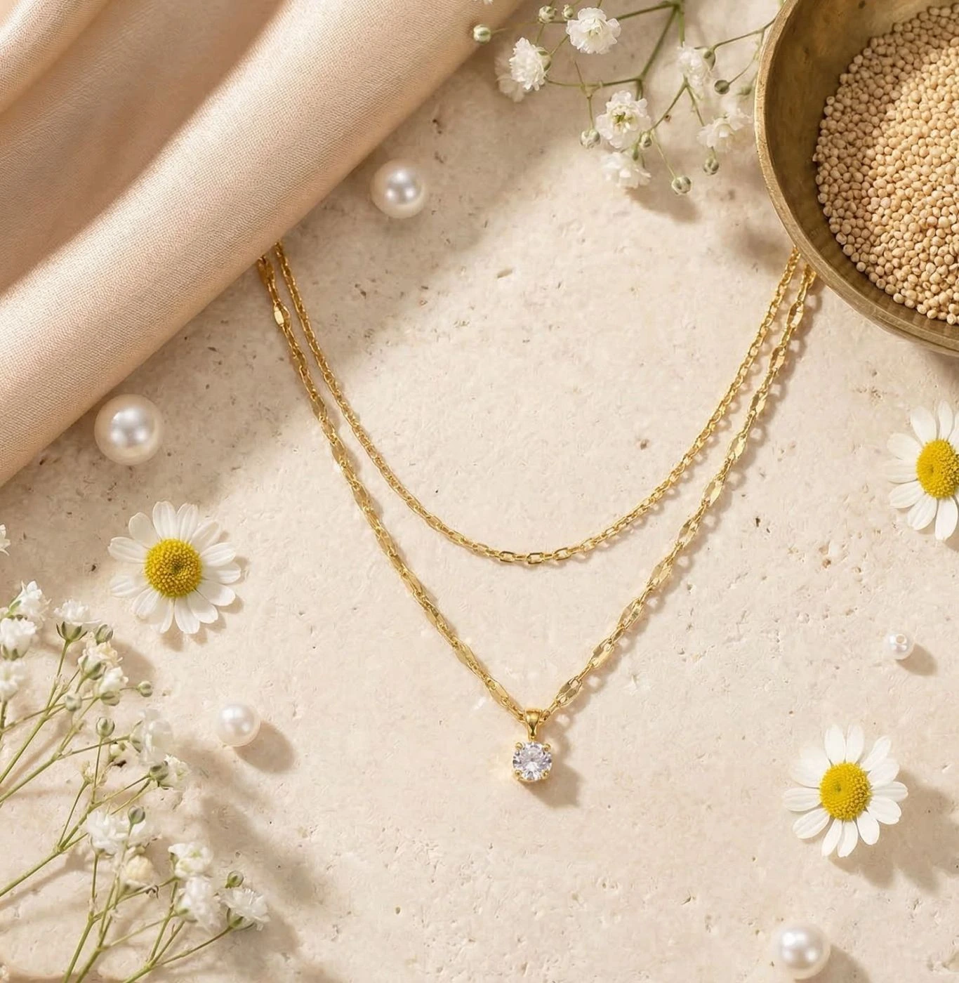 Double Layered Crystal Necklace 2