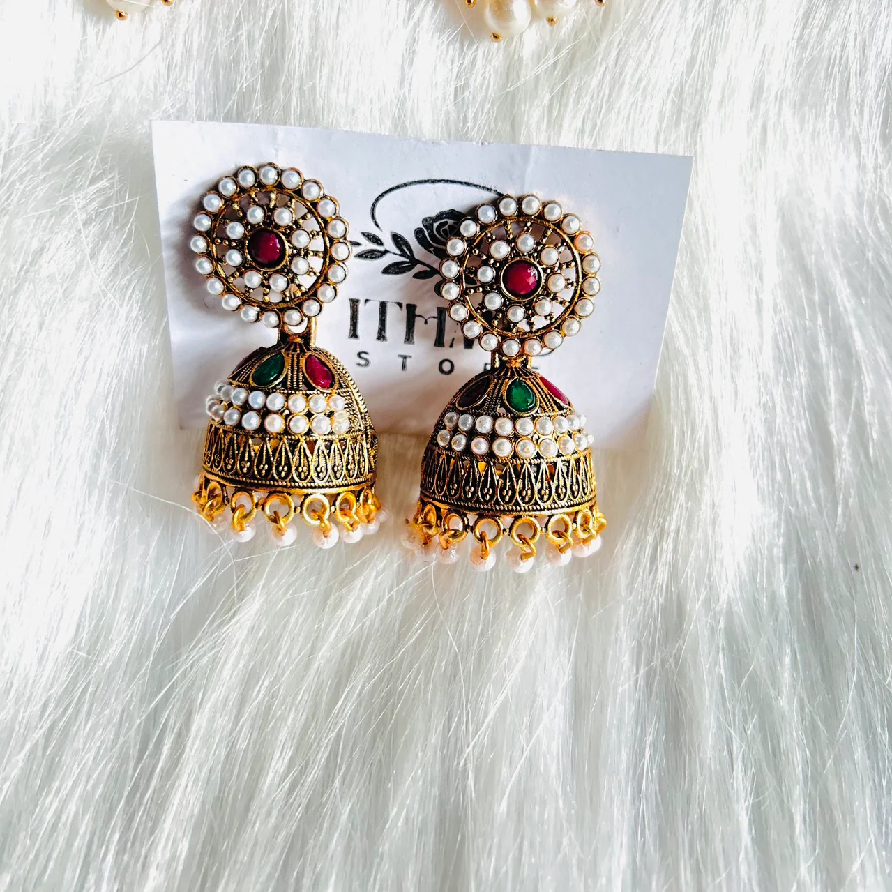 Pearl Antique Jhumkas