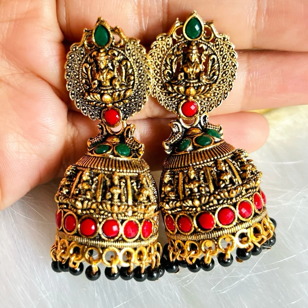 Antique Gold Temple Jhumkas