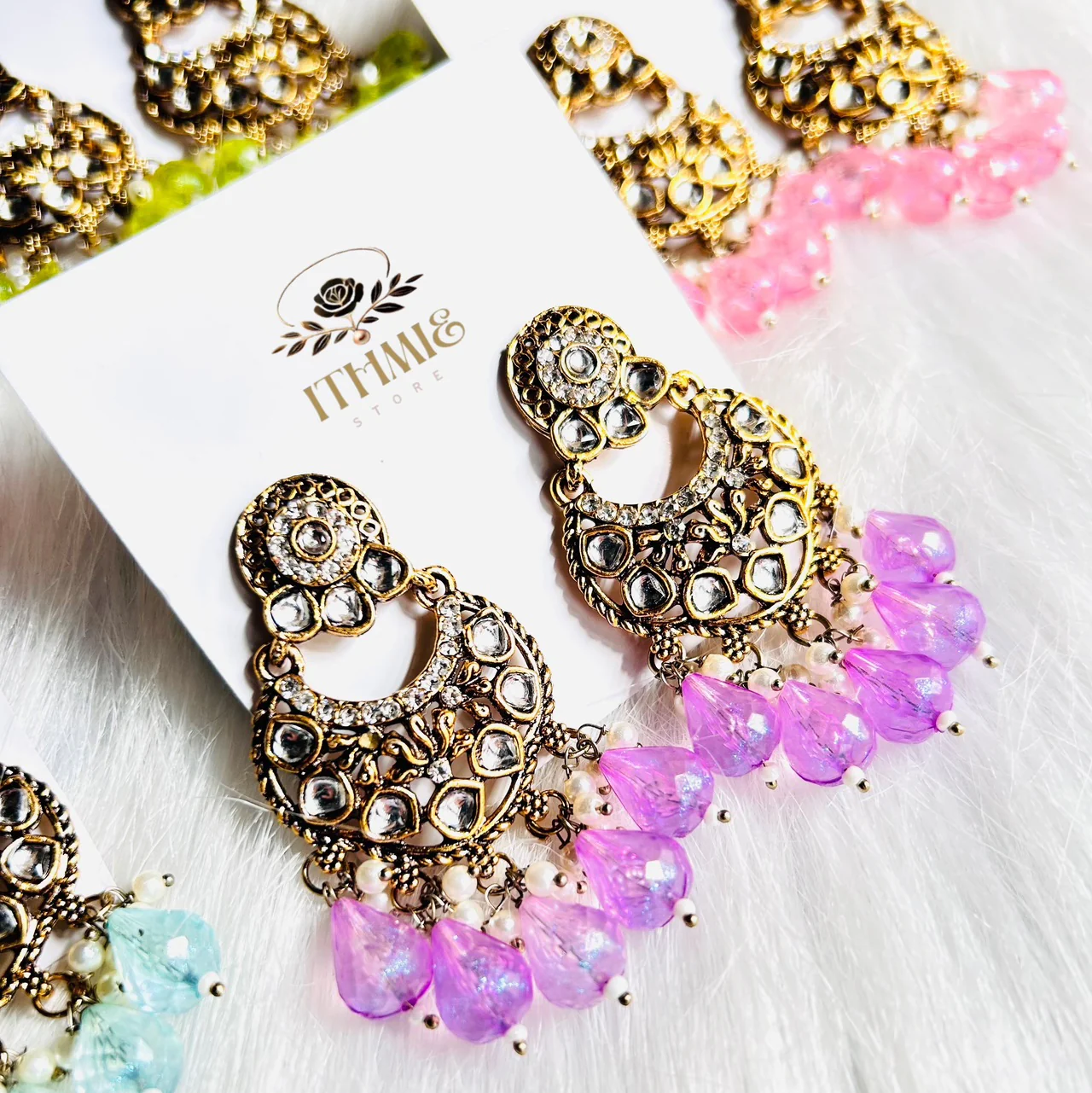 Pastel Lilac Antique Premium Earrings 2