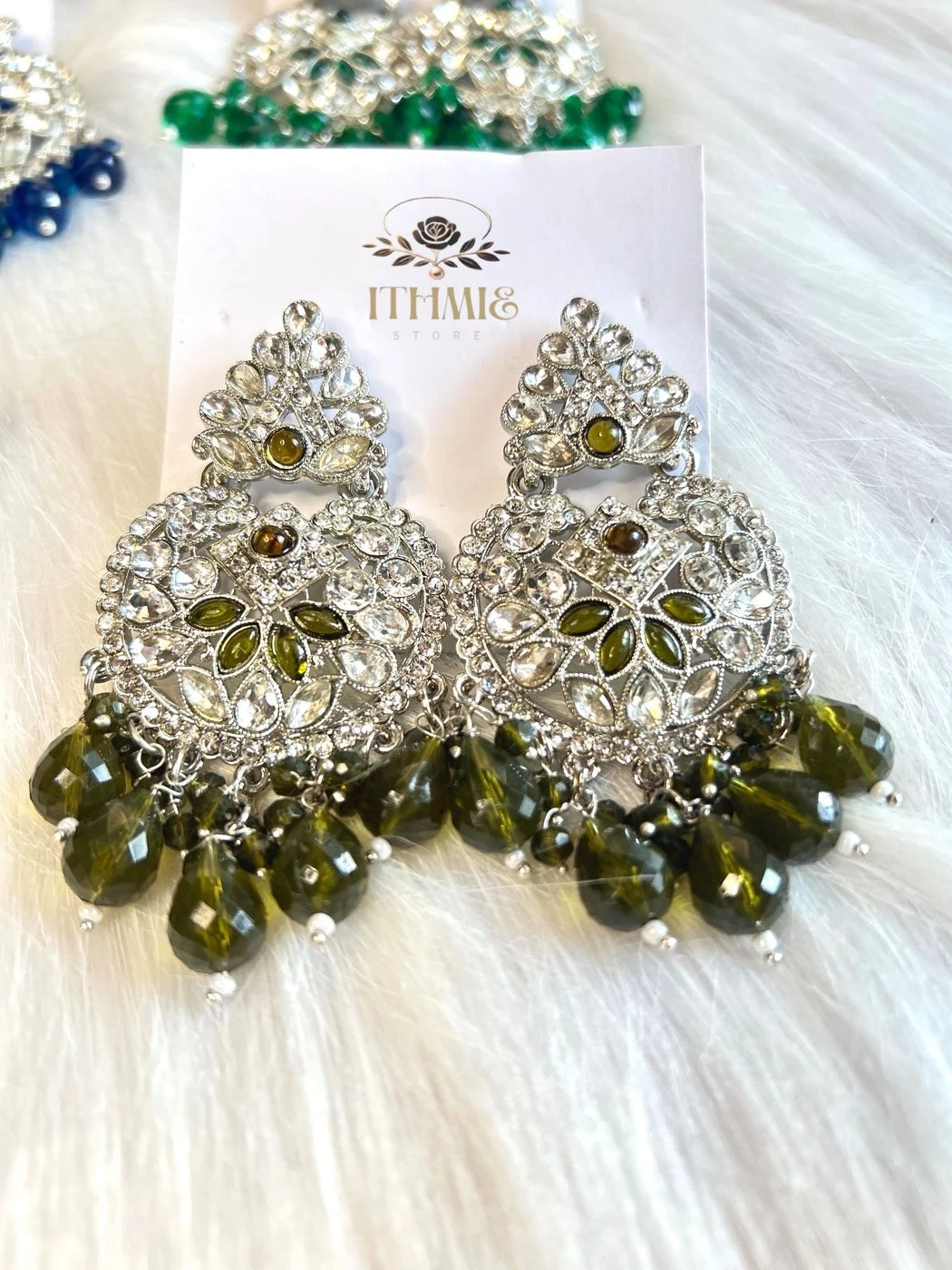 Elegant olive crystal sparkle crafted for timeless glamour