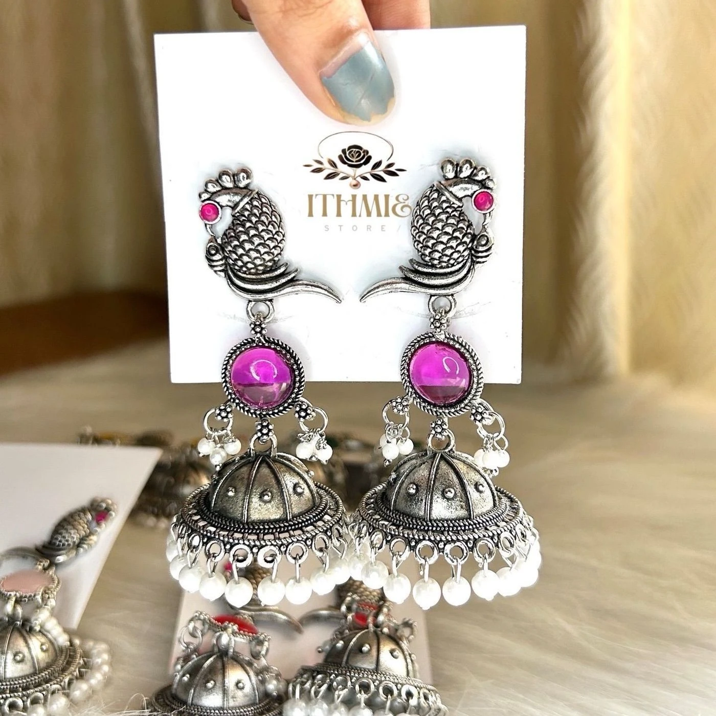 Mayura Pearl Jhumka 🦚✨ Where heritage meets timeless grace