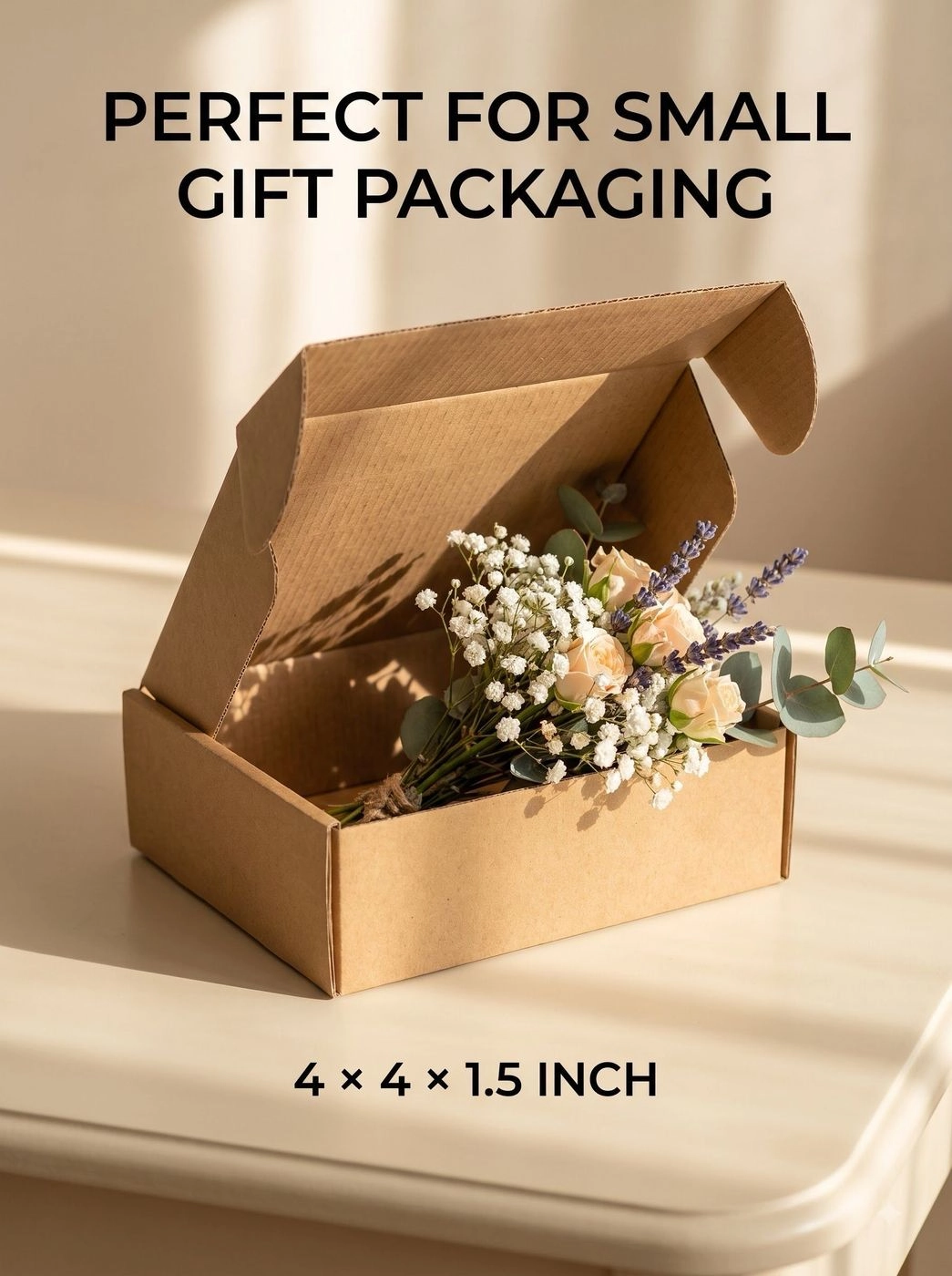 Small Corrugated Packaging Boxes 4 × 4 × 1.5 Inches – Pack of 10 4