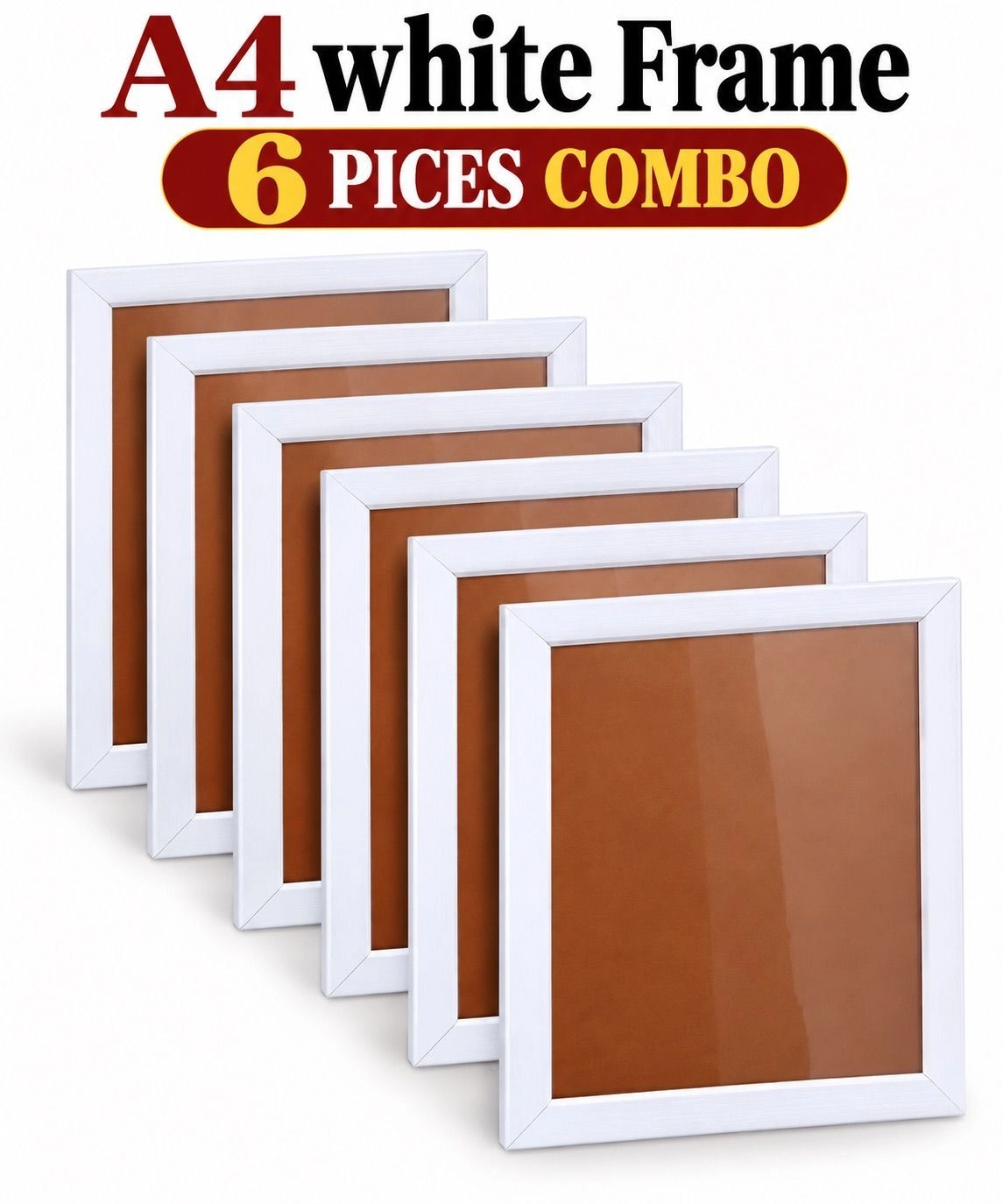A4 White Wooden Photo Frame for Wall Decoration – Pack of 6 1