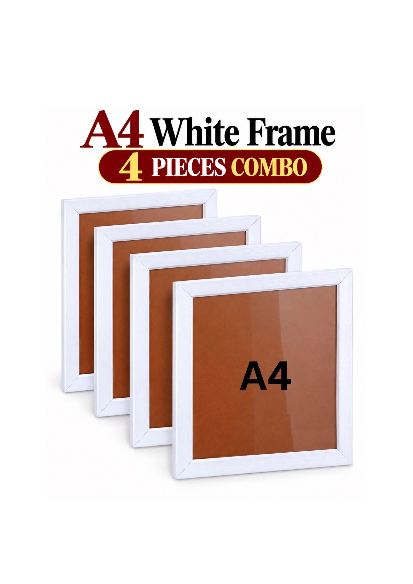 A4 White Wooden Acrylic Photo Frames for Wall Decoration – Set of 4 1
