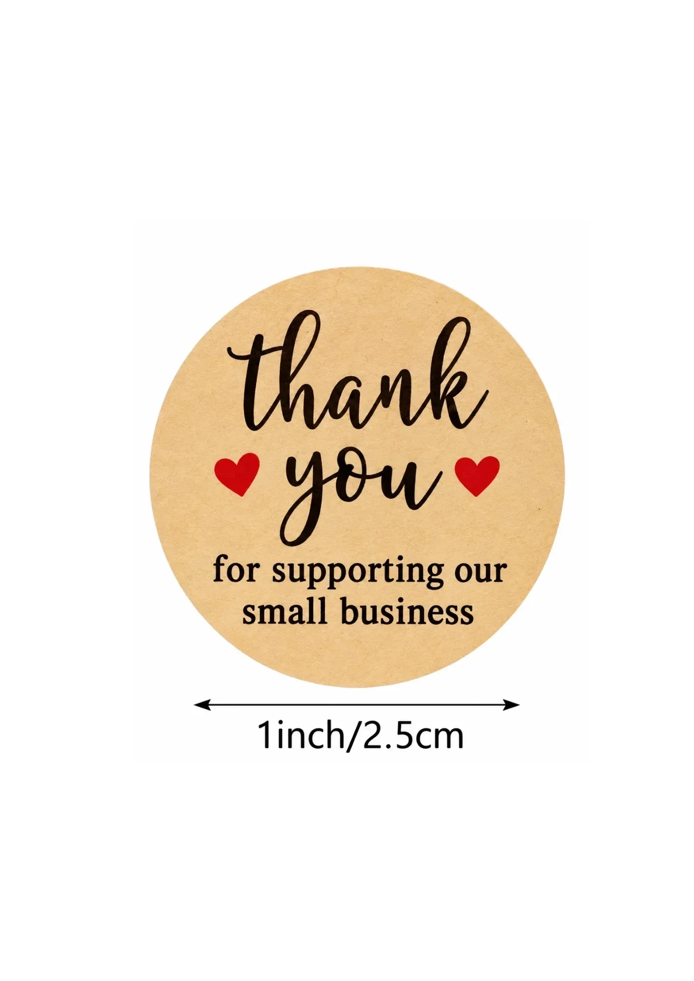500 Pcs Round Thank You Stickers for Small Business | 1 Inch Self-Adhesive Kraft Paper Look Thank You Labels for Packaging, Gift Boxes, Envelopes, Hampers & E-commerce Orders 2