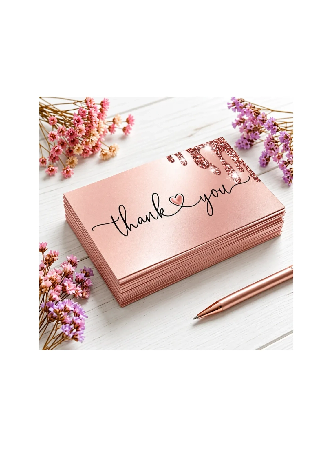 Premium Thank You Cards – Pack of 100 | 300 GSM Photographic Paper for Business Packaging, Gift Boxes & Online Orders 1