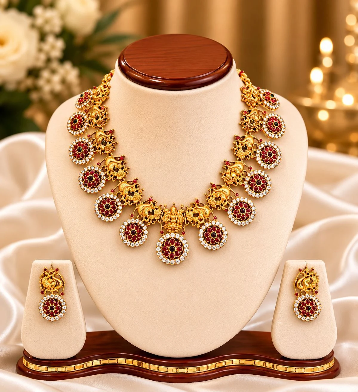 Kemp stone Lakshmi Peacock short haram