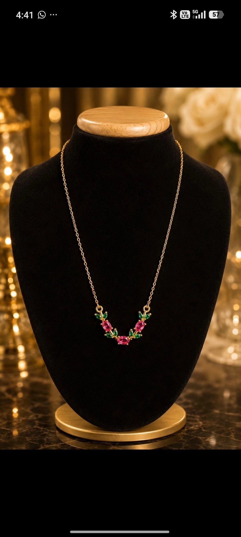 Anti Turnish Pink floral pendant