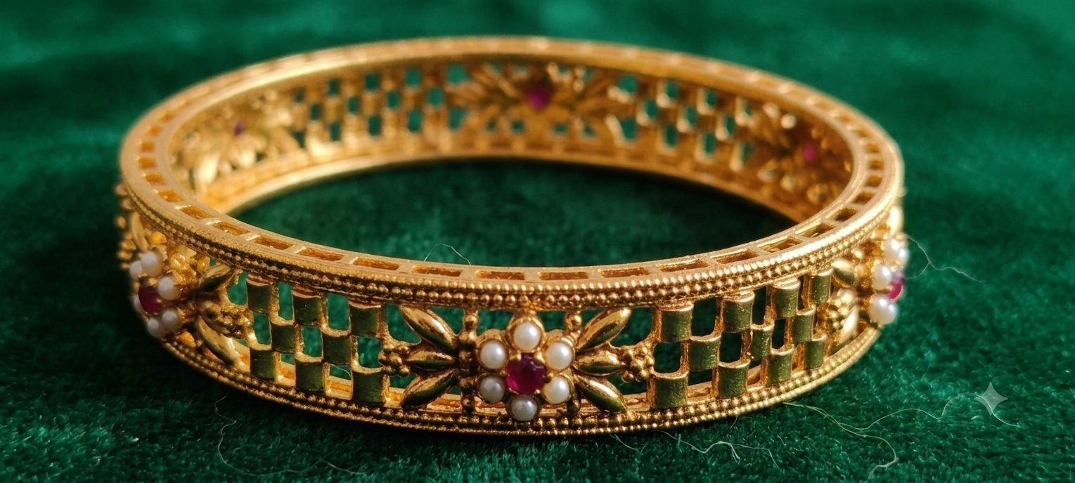 Antique Ruby Pearl Bangles 3