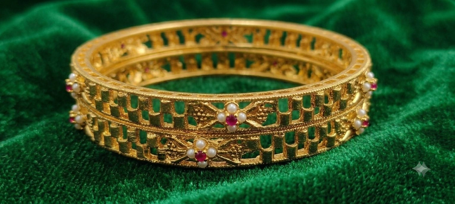 Antique Ruby Pearl  Bangles 2