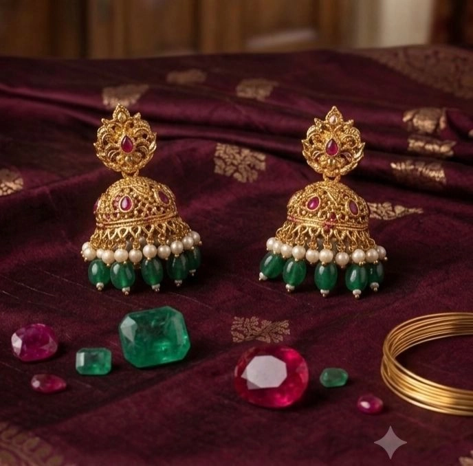 Antique Royal Emerald Jumka
