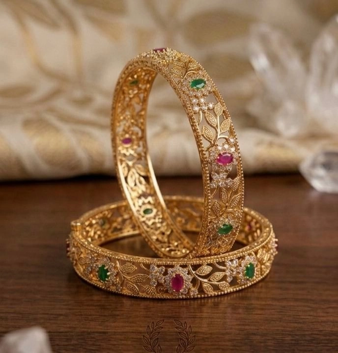 Emerald & Ruby Garden Bangle 2