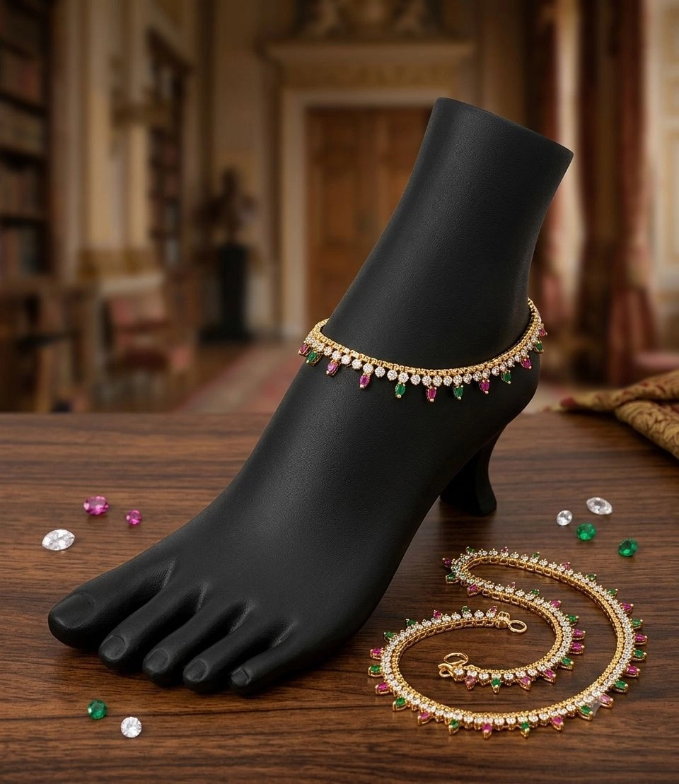 Ruby Emerald Gemstone Anklets