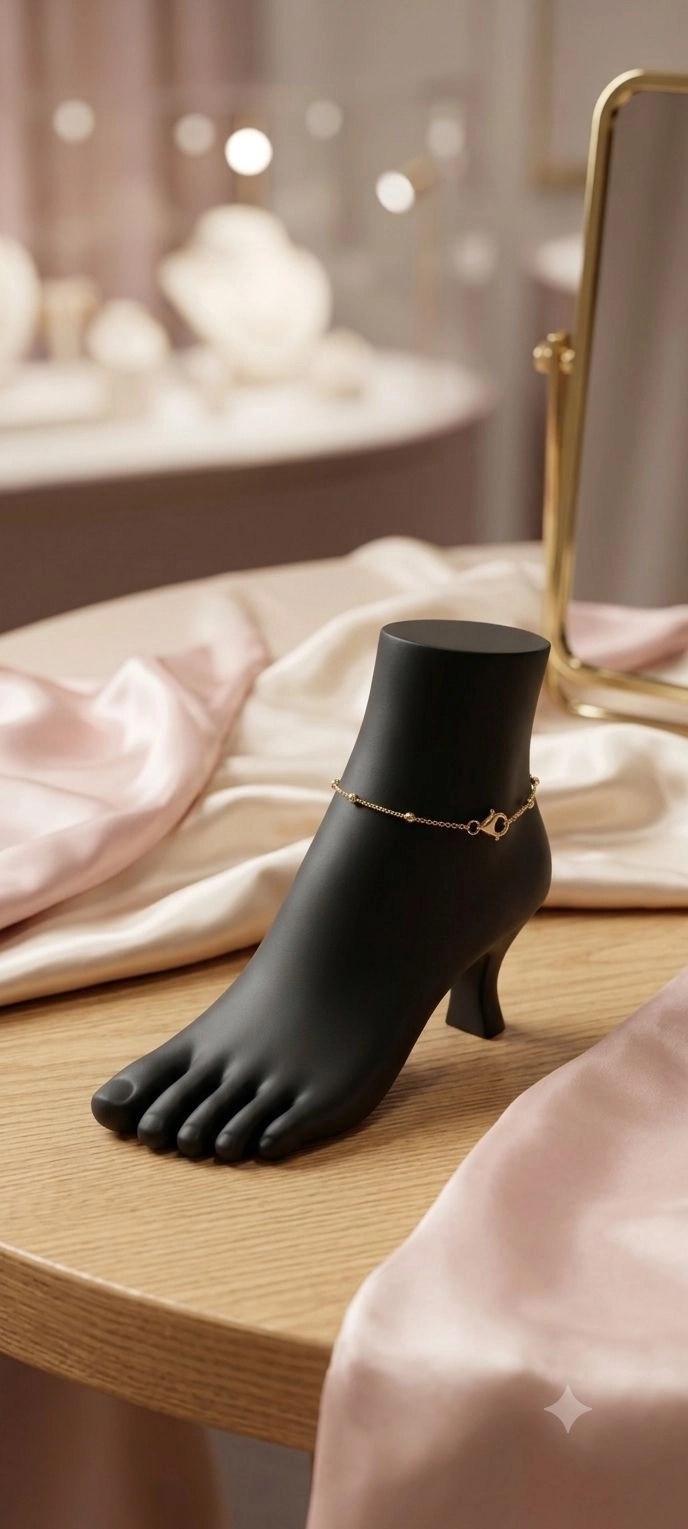 Minimalist Bead Chain Anklet