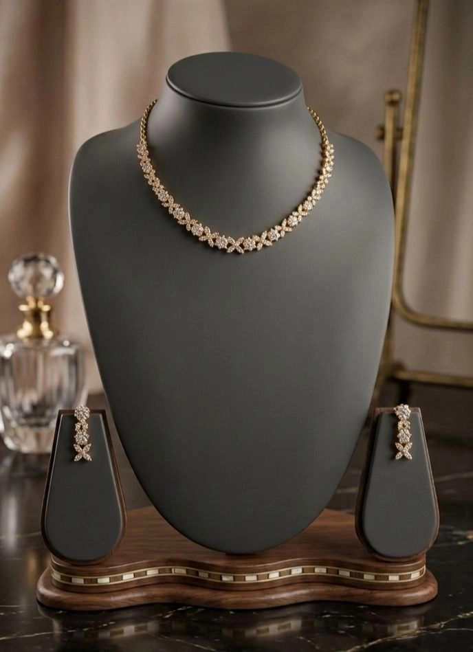 Starlit Crystal Blossom Necklace