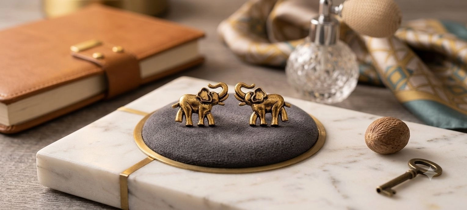 Vintage Earrings Elephant Studs