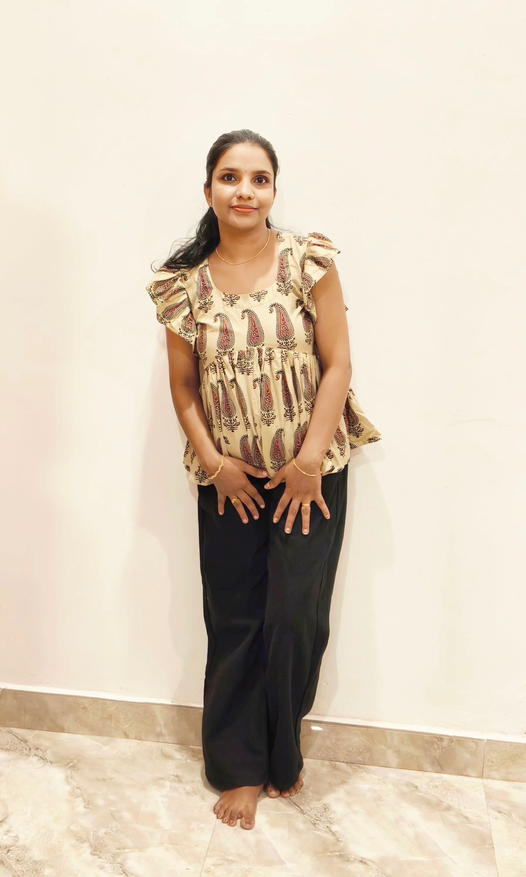 Classic Crop: Block printed pure cotton Crop top(DT016) 3