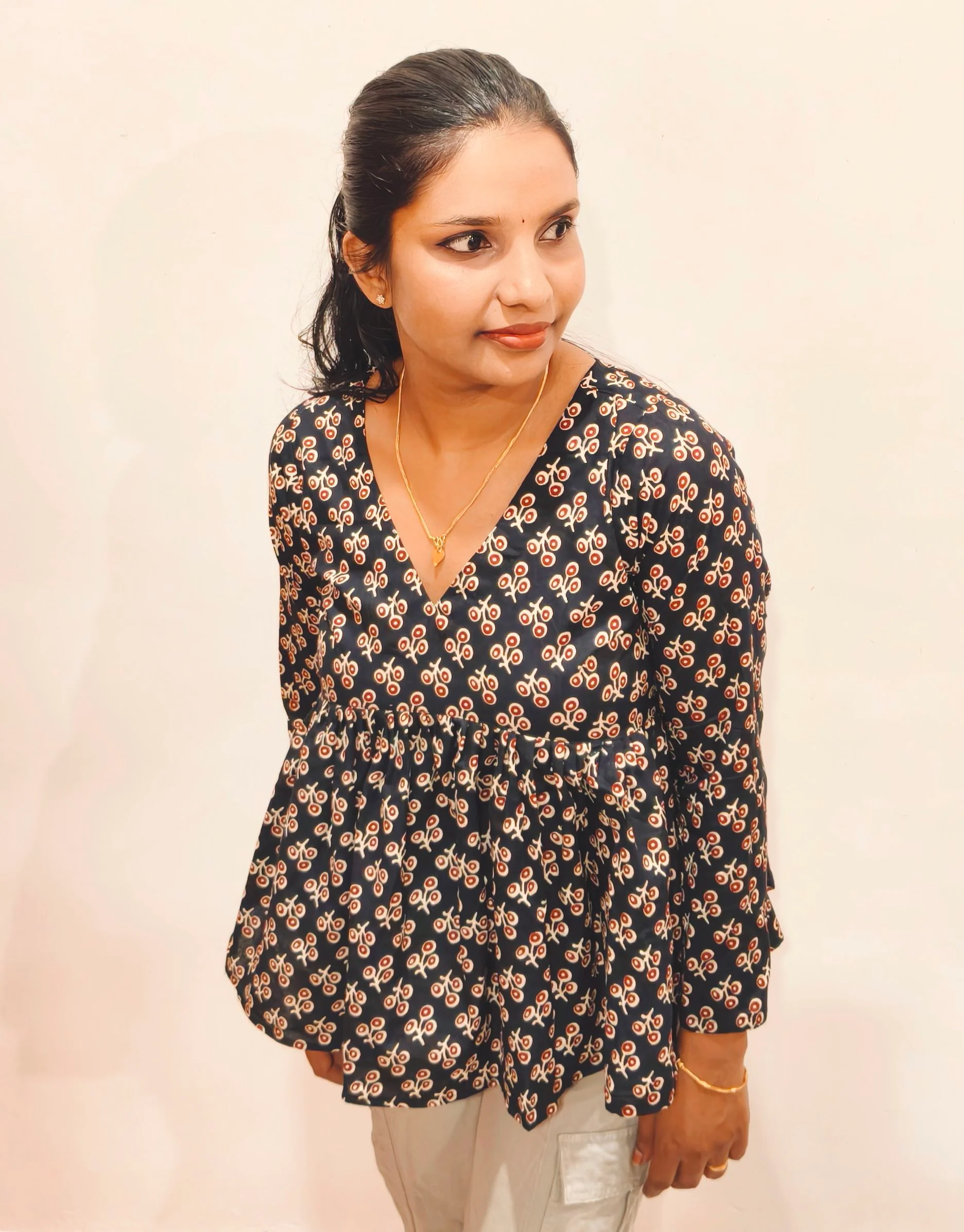 Cherry pick: Pure Cotton black crop top (DT017)