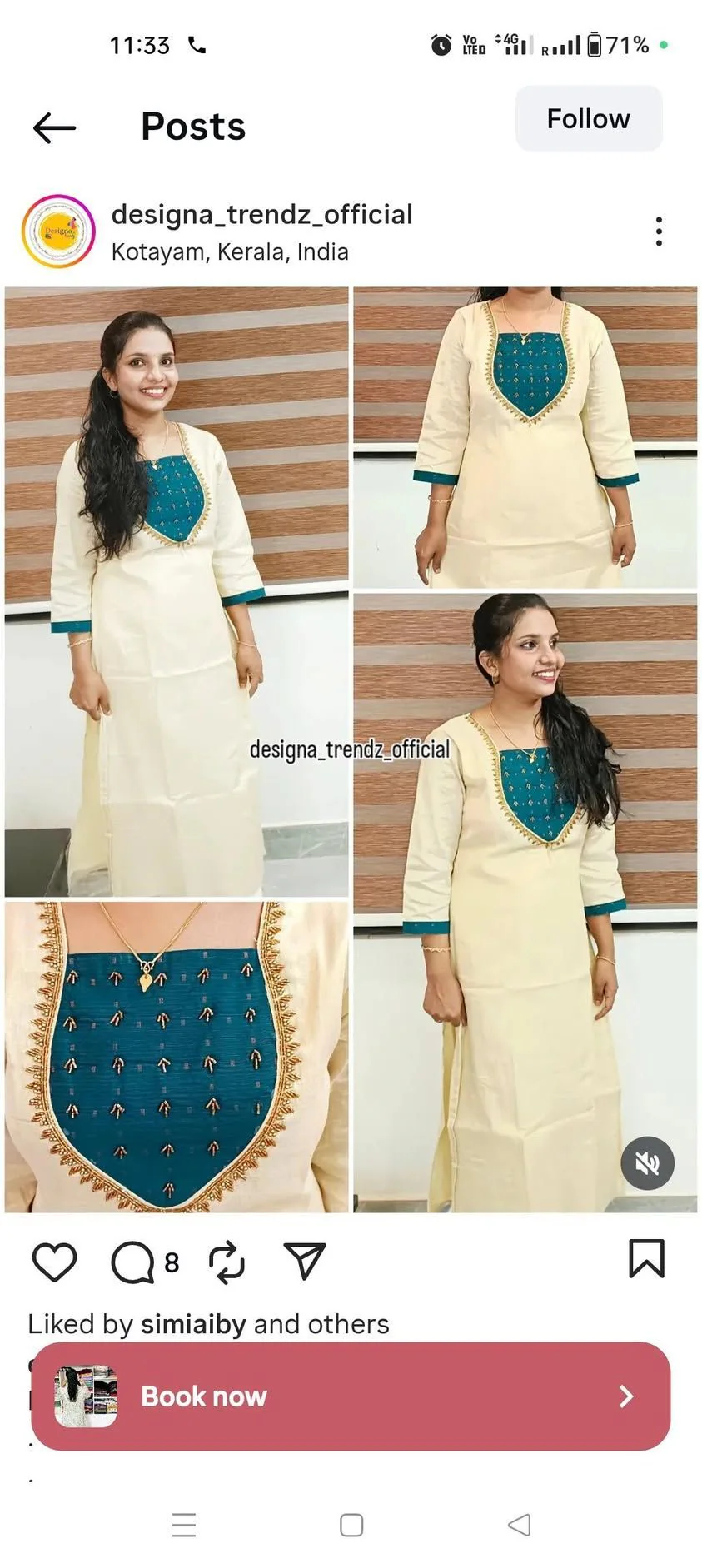 Teal Tradition: Tissue Silk Traditional Kurti (DT018)