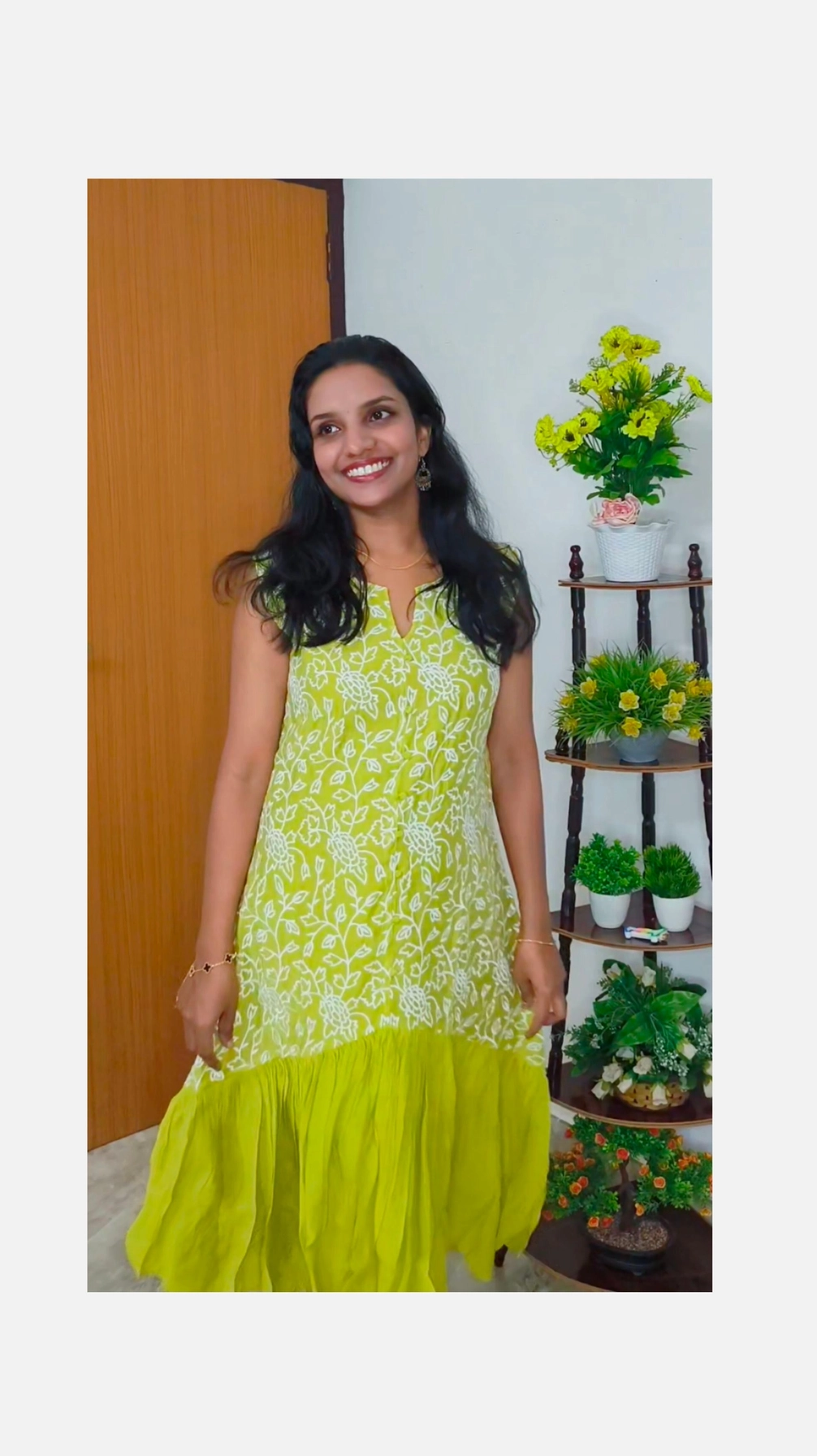 Mul-Queen: Mul-chanderi Aline kurti (DT020)lime green