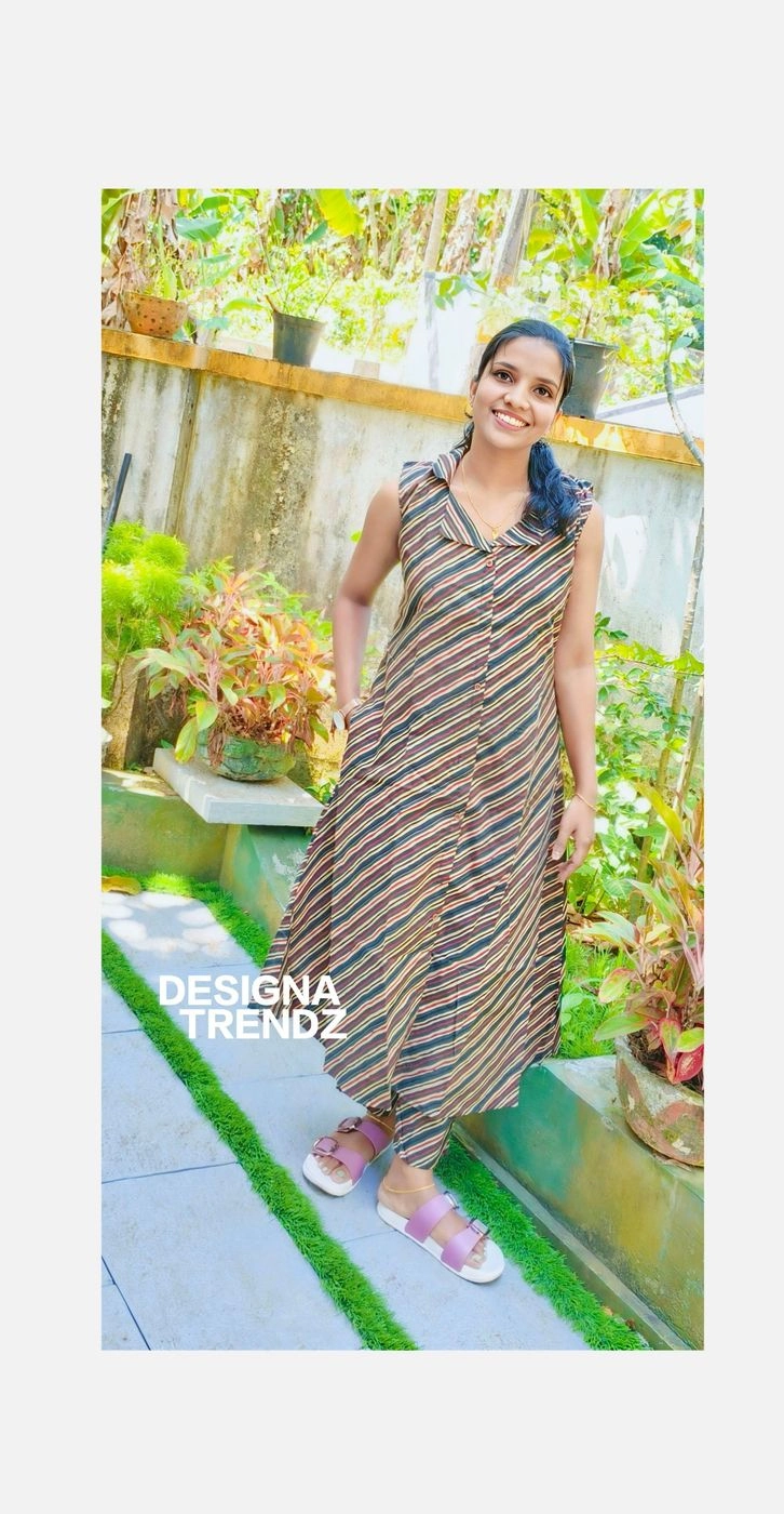 Forest Muse:Pure Cotton Green Aline Co-ord Set (DT023)