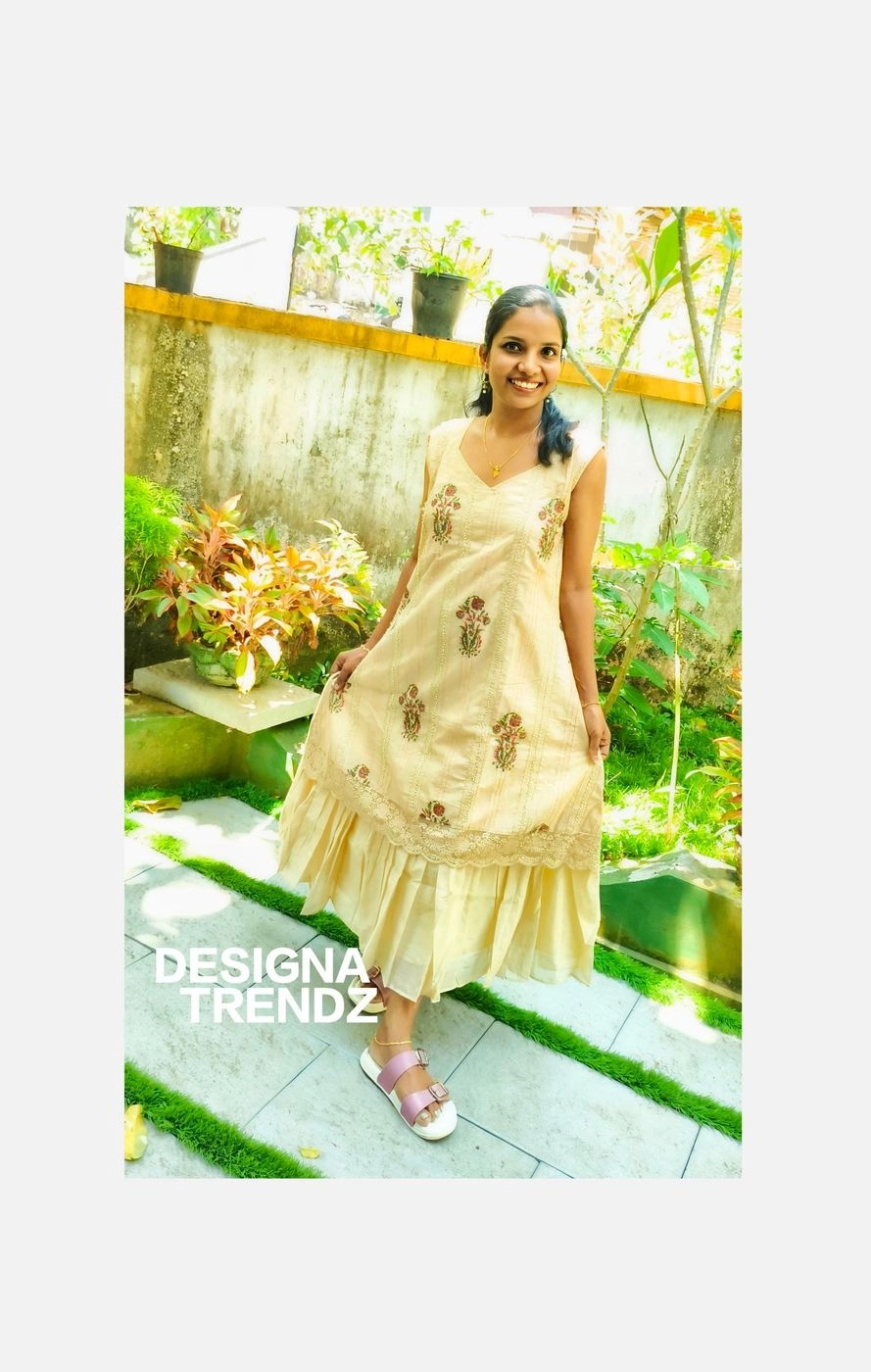 Fest-Crush: Mul-chanderi Aline Kurti (DT028)