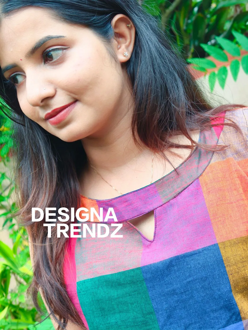 Madras check: Pure handloom cotton Slitted co-ord set (DT036)