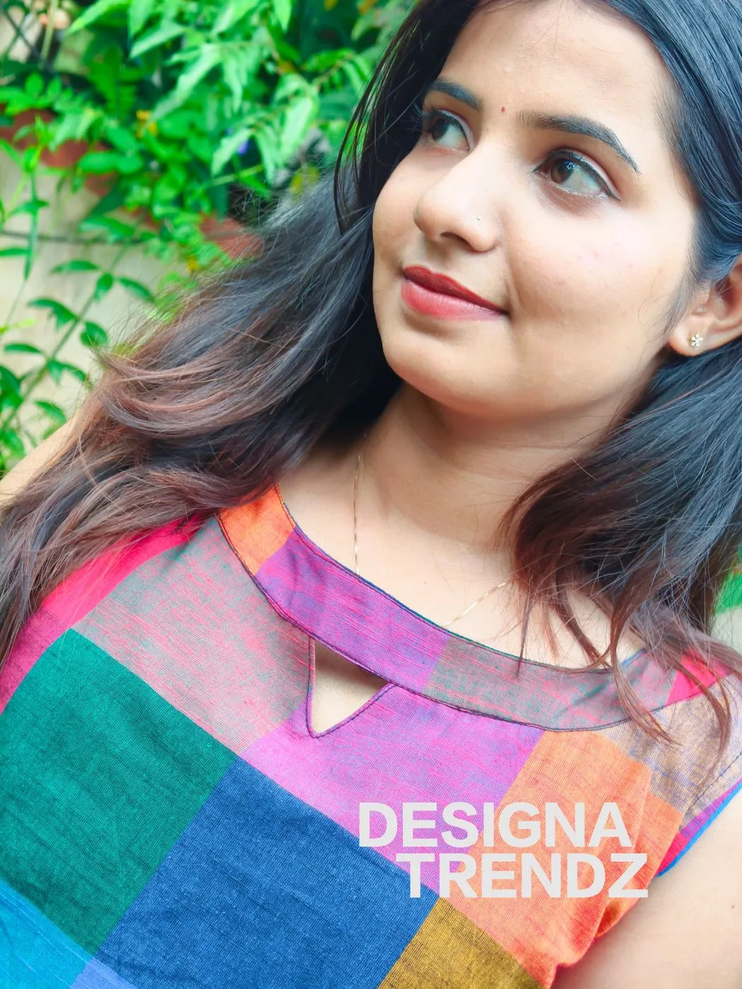 Madras check: Pure handloom cotton Slitted co-ord set (DT036)