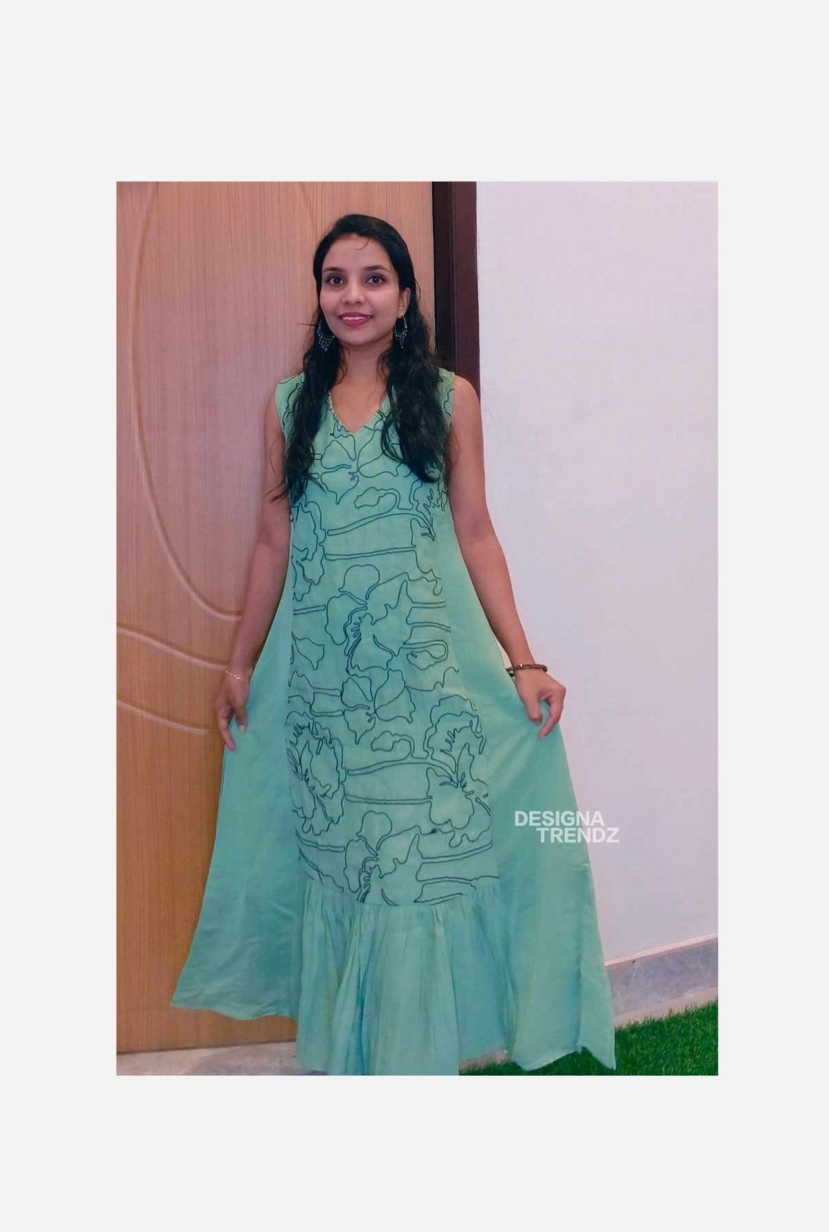 Pista-Cute: Mul-chanderi fit and flare Aline dress (DT042)