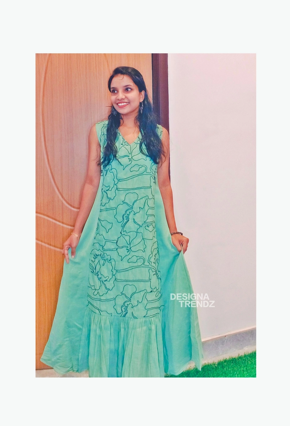 Pista-Cute: Mul-chanderi fit and flare Aline dress (DT042)