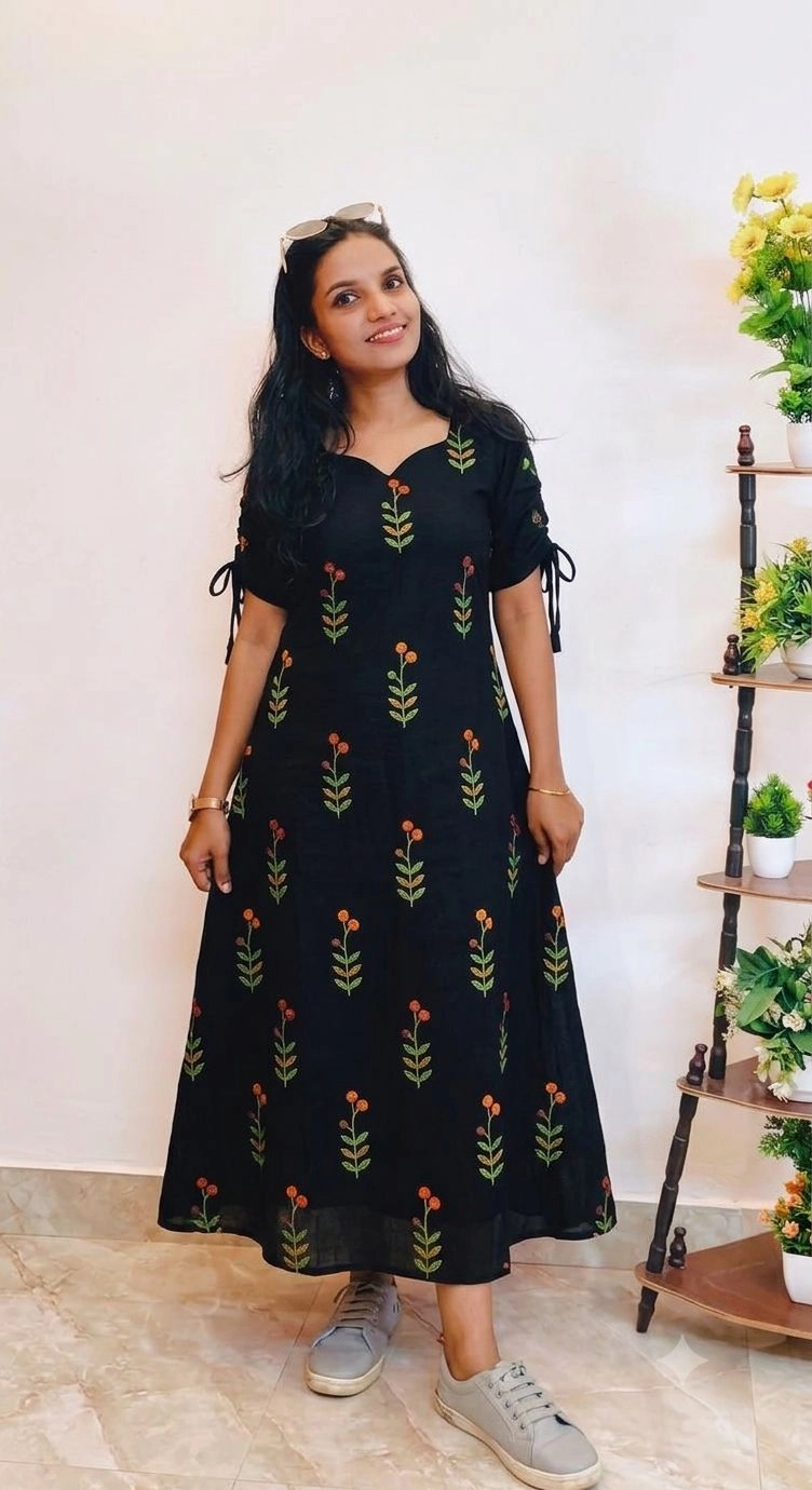 Orange-Blossom : Pure Cotton Aline dress (DT052)