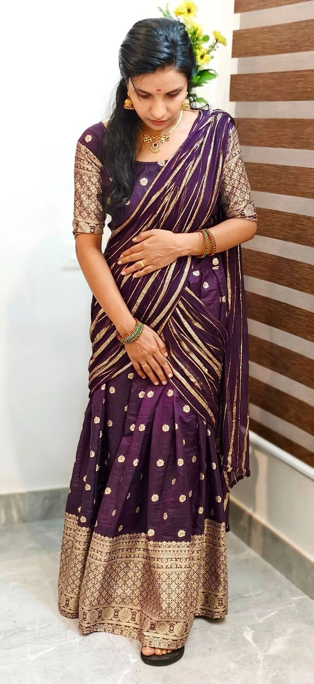 Dhalam🥀: Traditional tissue Dhawani set(DT058) 2