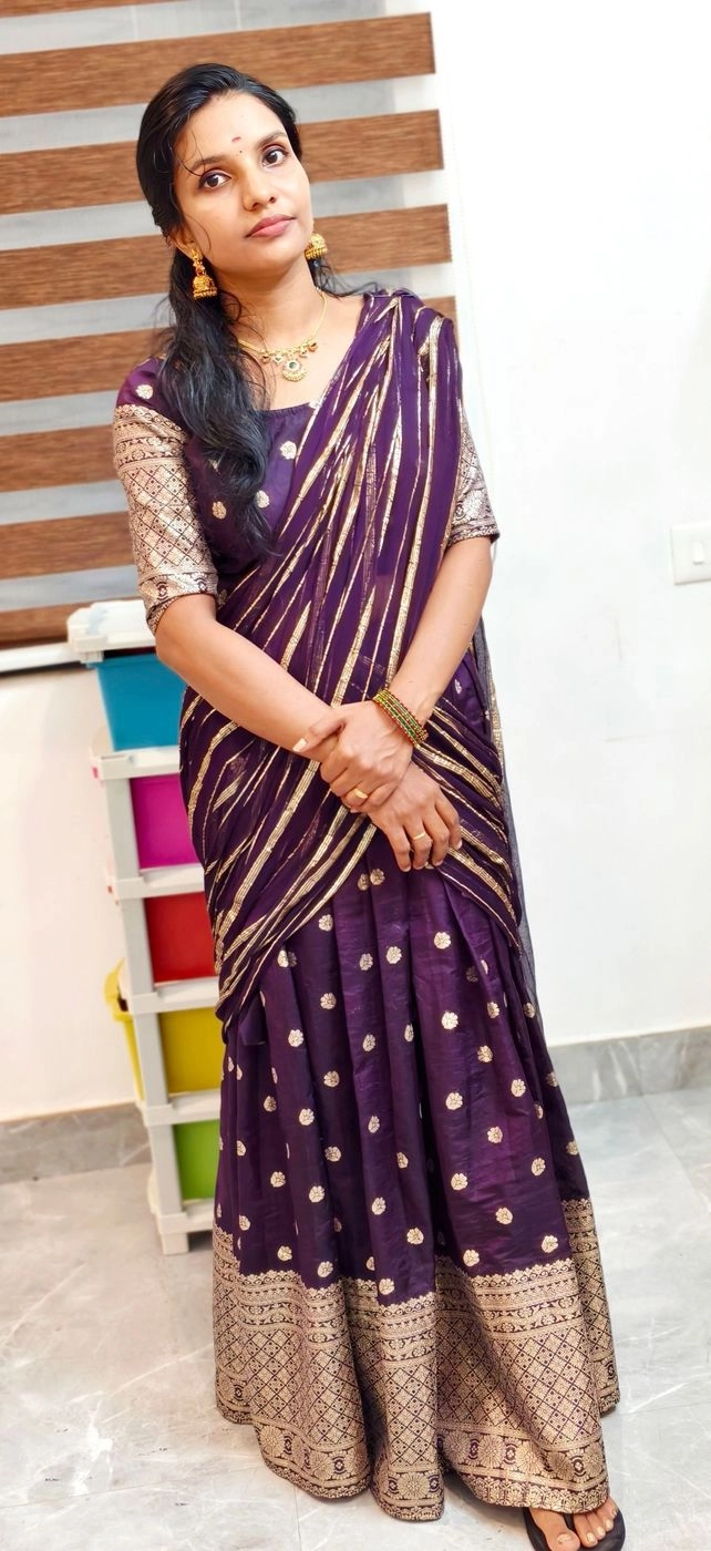 Dhalam🥀: Traditional tissue Dhawani set(DT058) 3