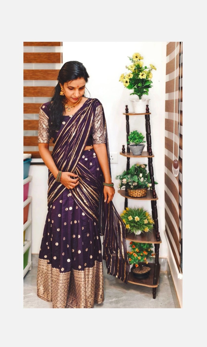 Dhalam🥀: Traditional tissue Dhawani set(DT058) 1