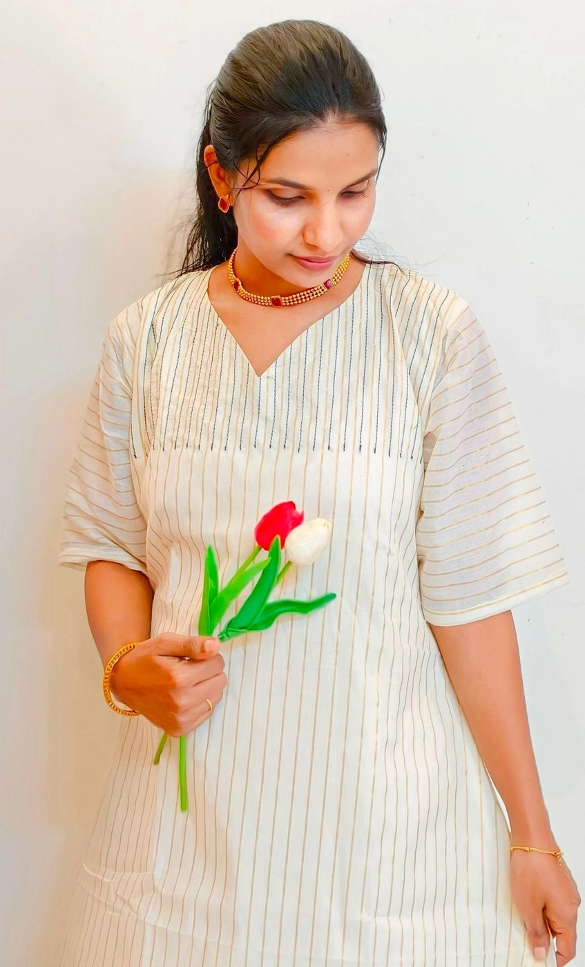 Comfy-malar 🪶: Tissue loose fit comfy Aline dress(DT062) 2