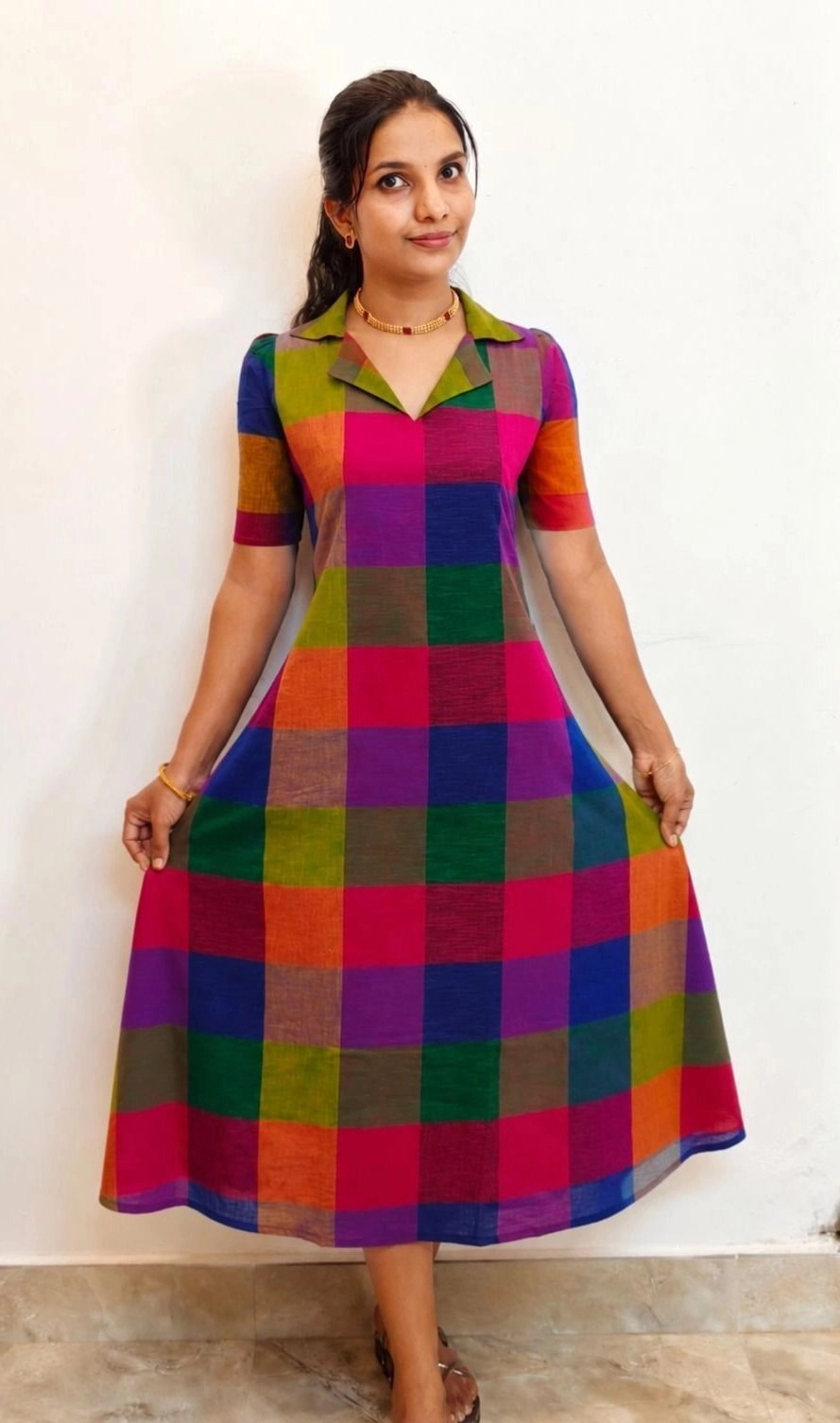 Trend-Setter: Madras check Aline dress (DT067)