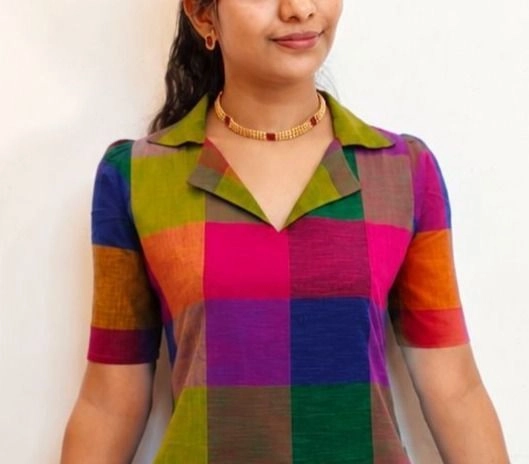 Trend-Setter: Madras check Aline dress (DT067) 3