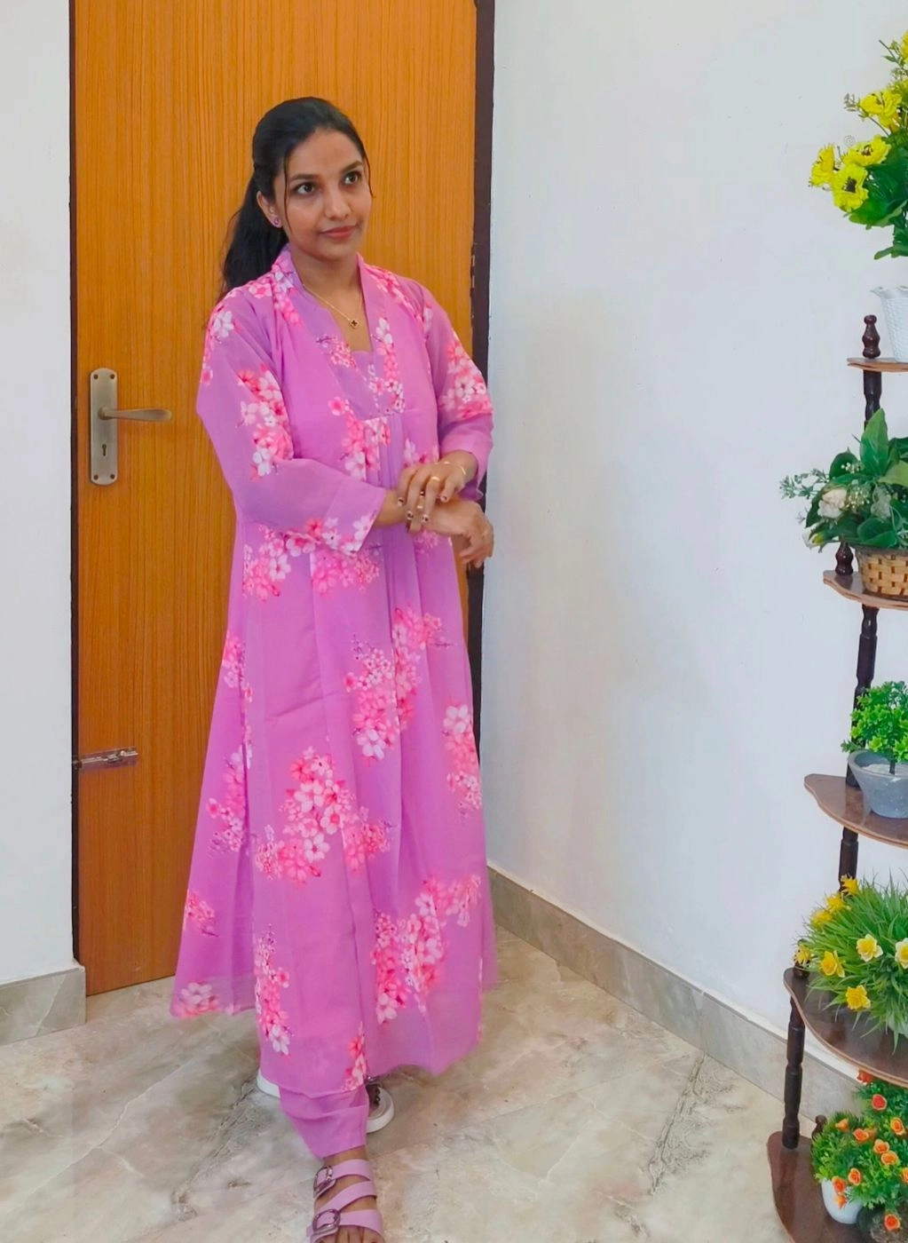 Lilly 🌸: Georgette Aline Coordset with floral print (DT068) 3