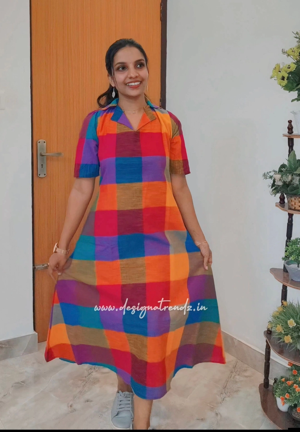 Trend-Setter: Madras check Aline dress (DT067) 5
