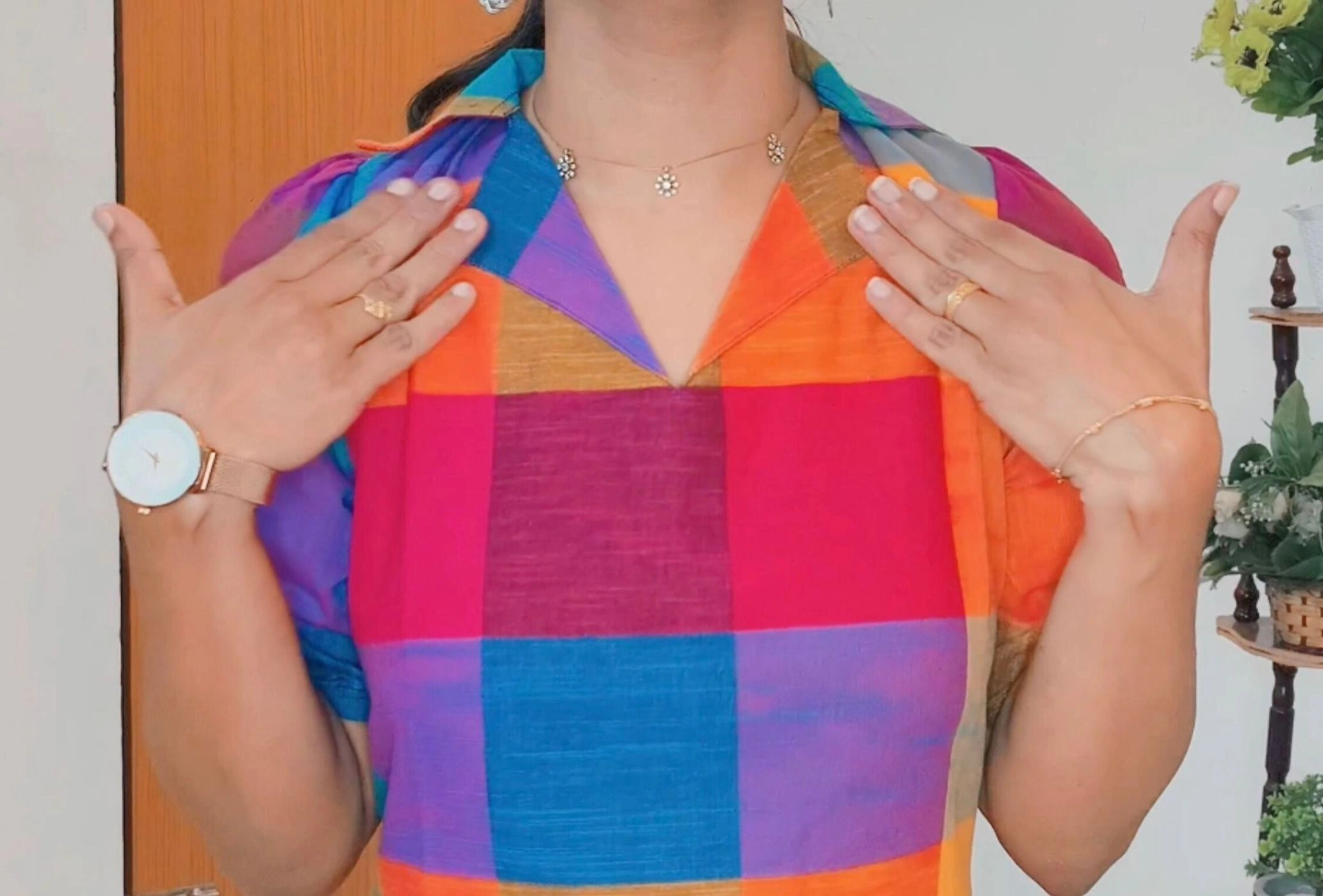 Trend-Setter: Madras check Aline dress (DT067) 4