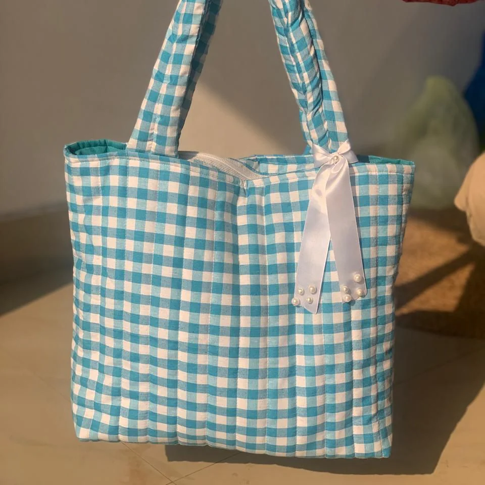 Sky check tote 2