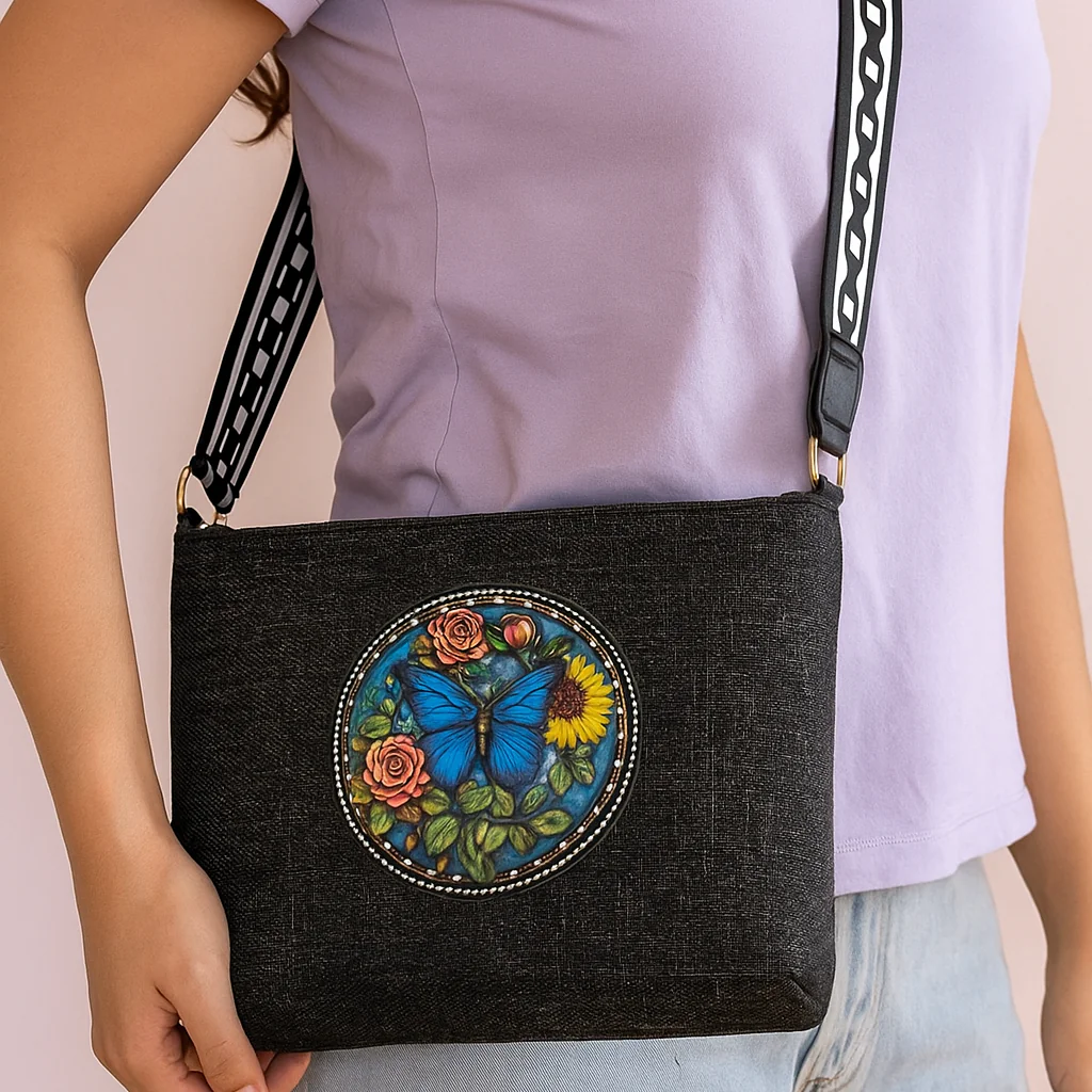 Black jute sling bag 2