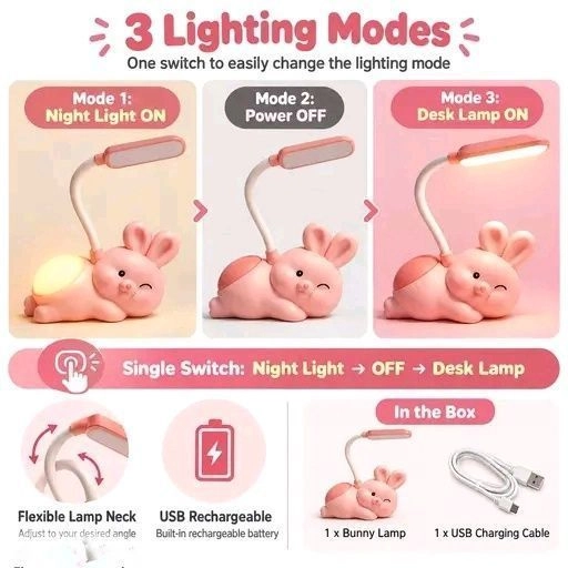 Cute baby bunny table lamp 3