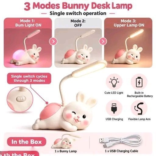 Cute baby bunny table lamp 3