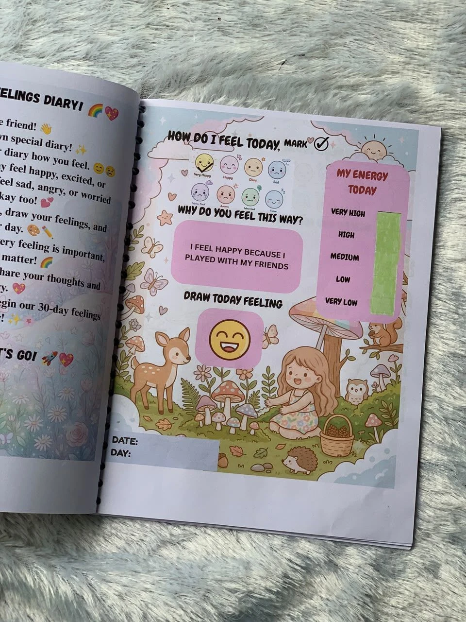 Kids emotional tracker  diary for girls 3