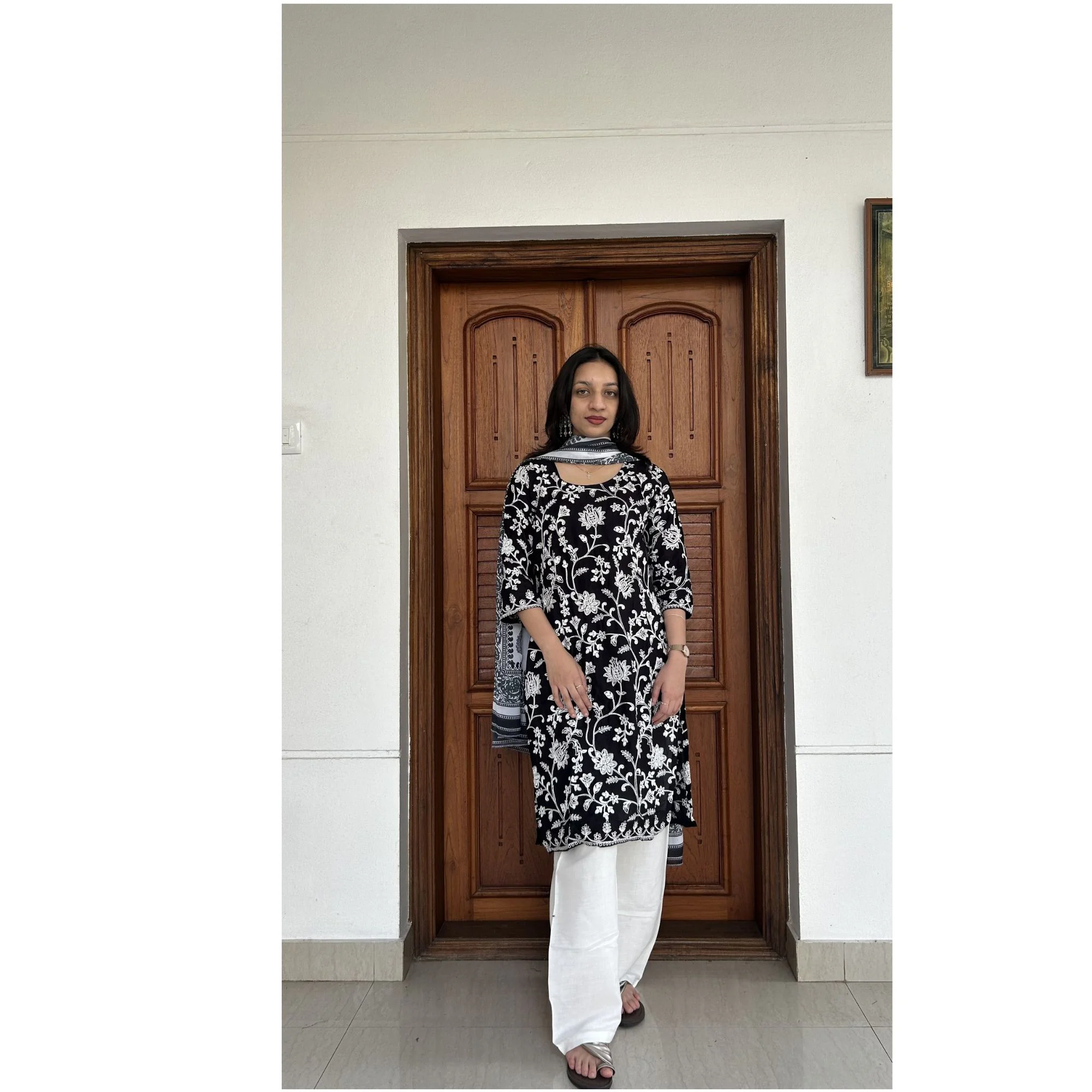 Black & white embroidered Suit 1
