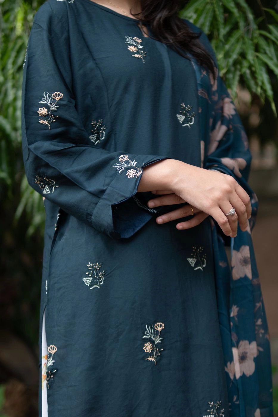 Green printed suit 3
